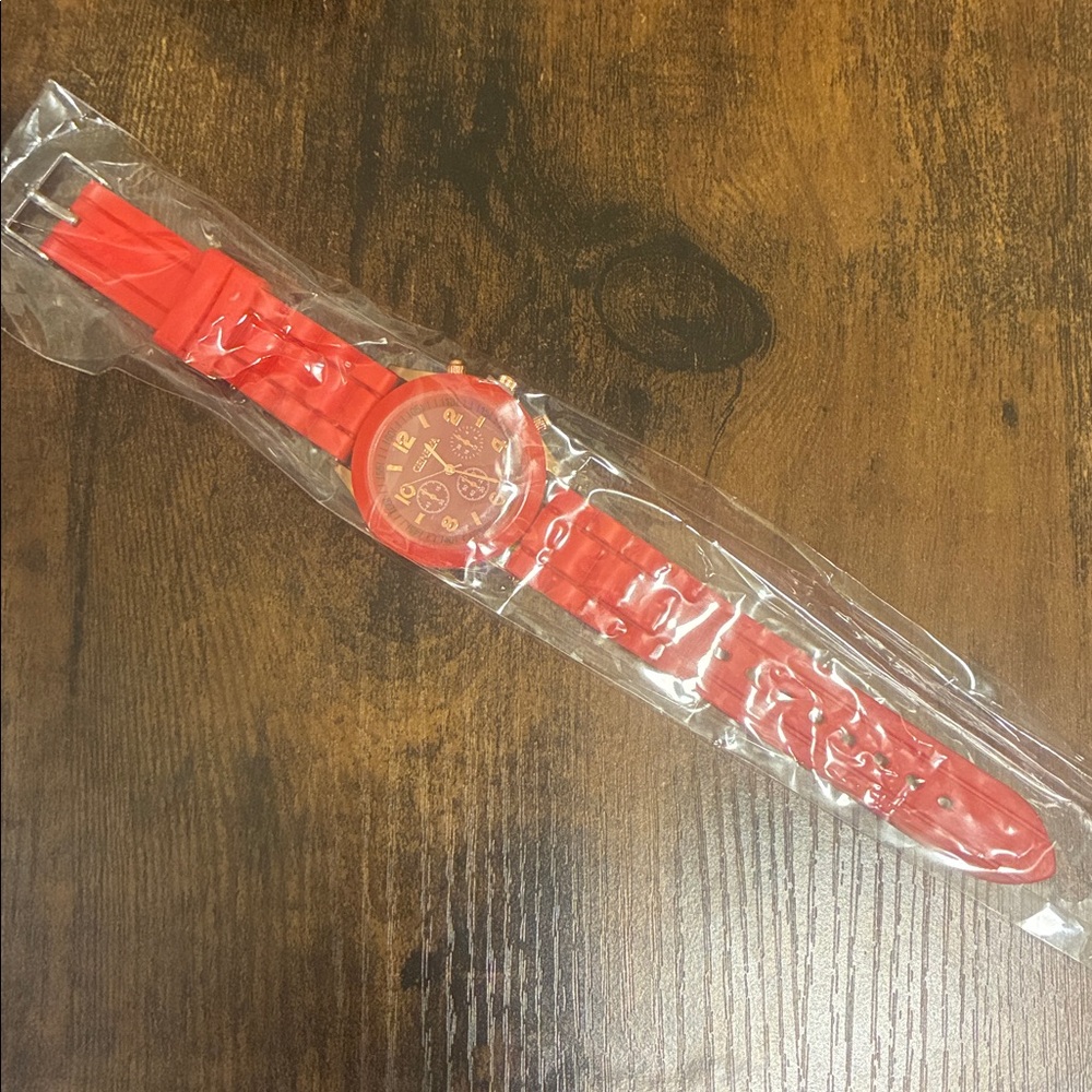 Geneva Quartz Red Analog Watch